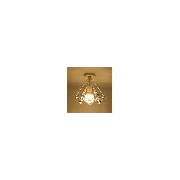 Parti med 2 Industrielle Taklamper Retro Bur Diamantform Lys 25cm E27 Hvit