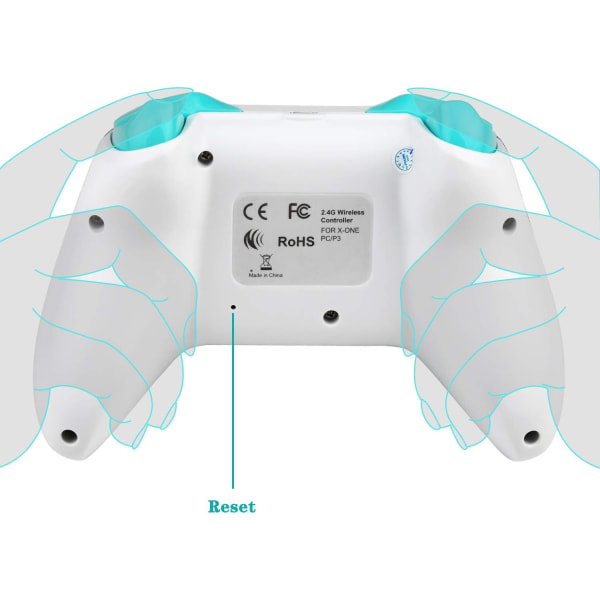 Trådløs controller til Xbox One, uden headset-stik, 2,4 GHz gamepad til Xbox One S/X PC (grøn)