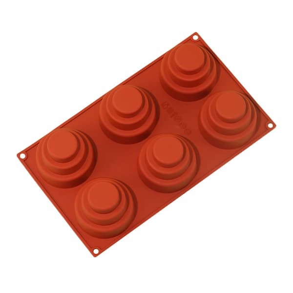 6 Hulrum Mini 3 Lags Kage Silikone Bageform - Multi-Lag Kageforme DIY Runde Kageform Budding Cookies Chokolade Bageform Non-Stick Hjemmelavet