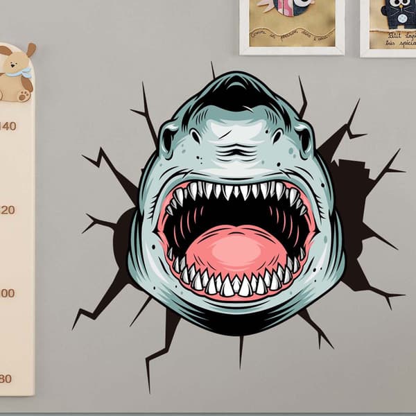 Decal Shark Edition -tarra, seinätarra, sisustustarra