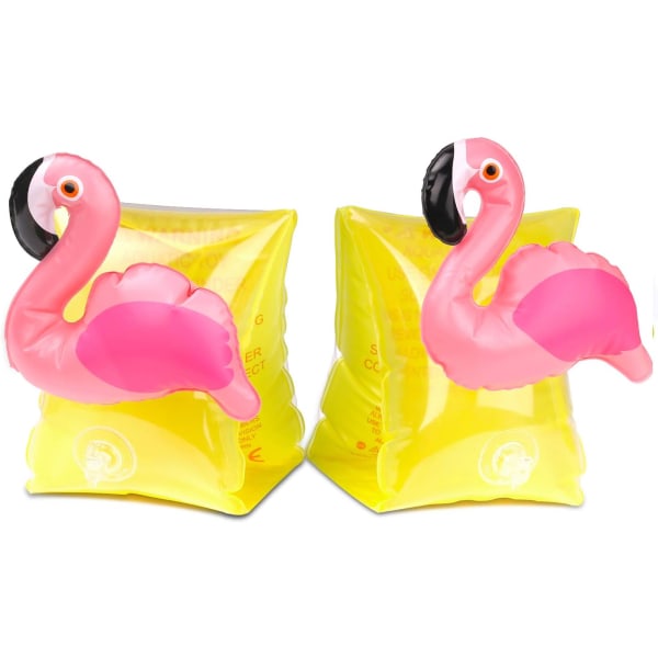 Uppblåsbara flytarmar för barn (flamingo), tecknade flytarmar, hydrofoil flytarmar, poolvattensporter, simlärningshjälpmedel
