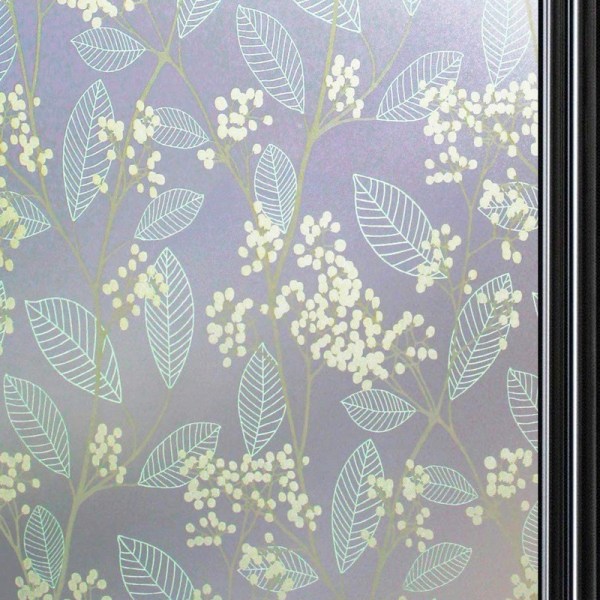 Privacy Window Film Frosted Window Film Bladmønster (45x100cm),