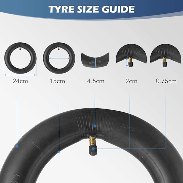 Elektrisk scooter gummi dekk 8 1/2x2 oppgradert tykkere slange 8,5 \"M365 Pro for- og bakdekk erstatning