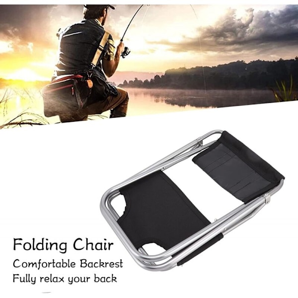 Fei Yu Portabel Utomhus Fällbar Pall Mini Fällbar Pall Ultralätt Med Förvaringsväska är lämplig för fiske, camping, utomhusgrillning, resor (34 x