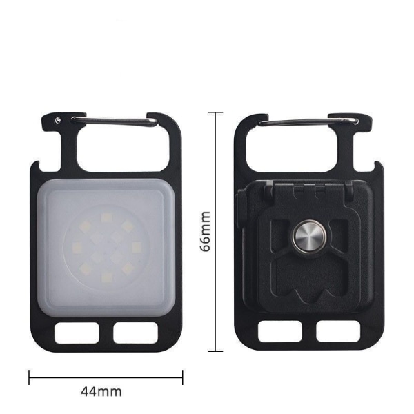 LED-nyckelring COB-ficklampa nyckelring arbetslampa med magnet röd och blå blixt utomhus camping inspektions LED-arbetslampa 66*43mm