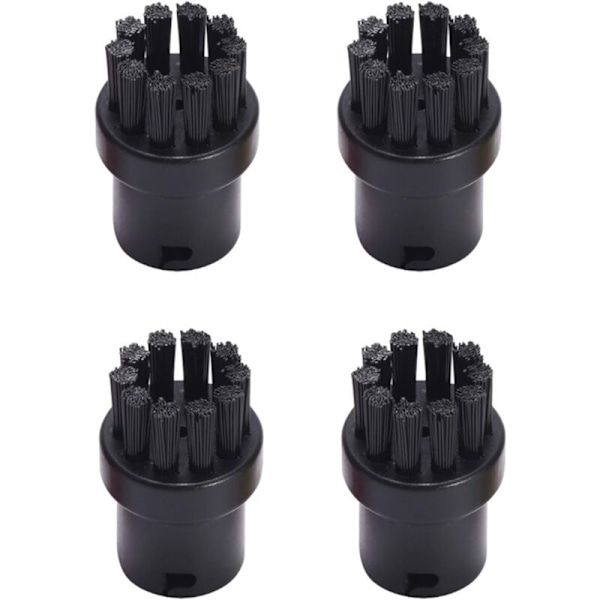Sett med 4 runde reservebørster for damprenser Karcher SC1 SC3 SC4 SC5 SC7 Noir