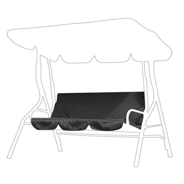 Black Patio Swing Chair Seat Cover Patio Dustproof Replacement Cover For Outdoor Seat Swing