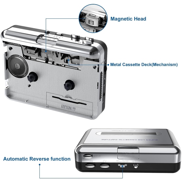 Digital Now.-USB Cassette Converter til Digital MP3-afspiller med PC