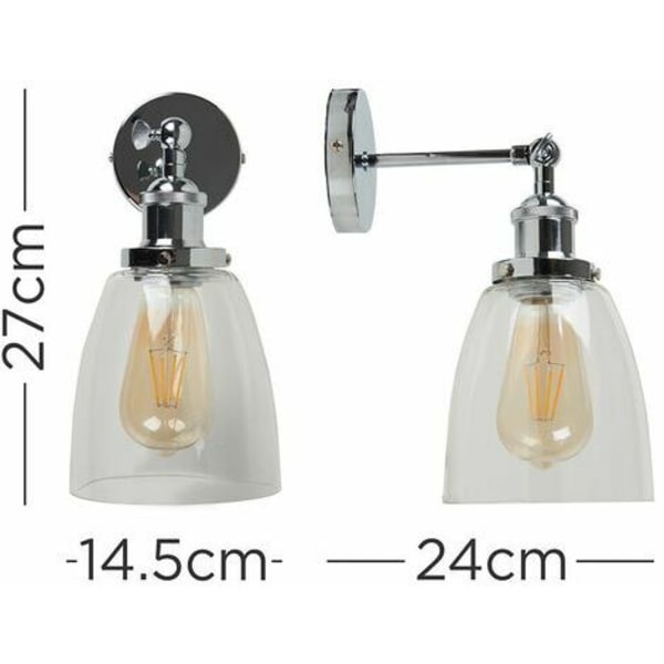 1 x 21036 Ezrah CRME WL m/høy kuppelformet GLS-skjerm