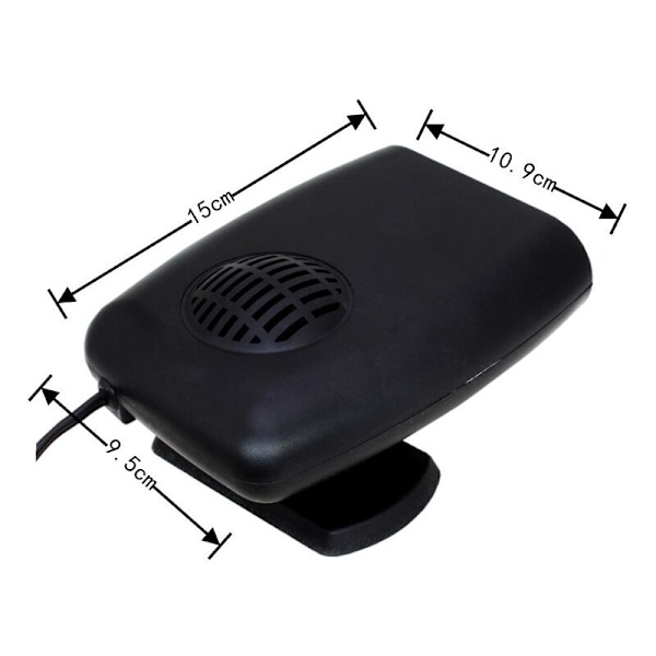 Universal bærbar bilvarmeblæser 150 W 24 V, 2 i 1 Enfect fingeraftryk 2 i 1 varme Køling Tør Belysning Rotation 360 GRADER