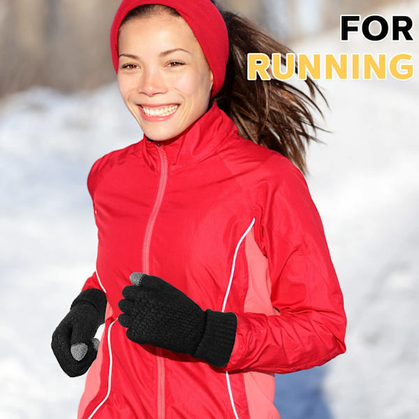 4 par kvinders vinter touch screen handsker termisk fleece foret strikkede handsker elastisk manchet vinter handsker