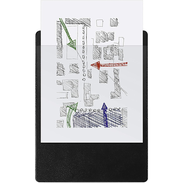 Karton clipboard med plastiklomme og klips med vægophængningssystem Format 23 cm x 32 cm til A4-format dokument sort farve.