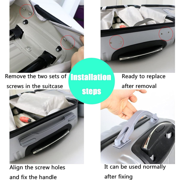 2 styks udskiftning af kufferthåndtag, udskiftning af kufferthåndtag