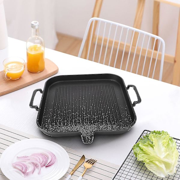 Koreansk induktionskokare Kvadratisk Teppanyaki rökfri non-stick bakplåt