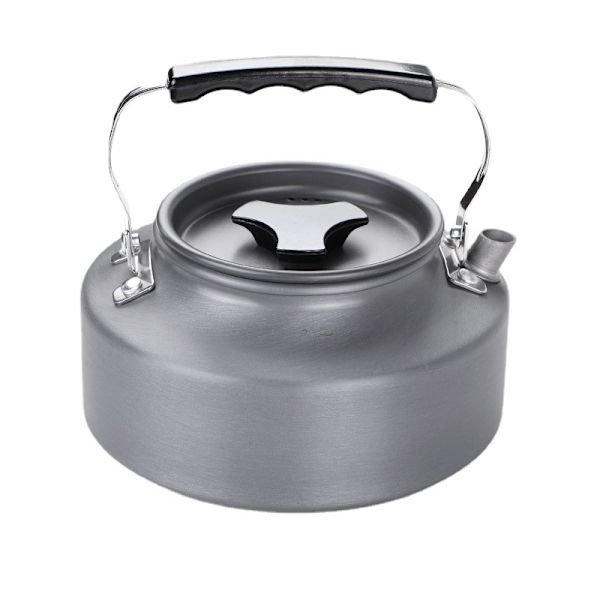 1,1L Utomhus Tekanna, Aluminium Camping Vattenkokare med Kopp Rostfritt Stål Anti-Korrosion Bestick Set Vattenkokare Camping Picknick Vandring