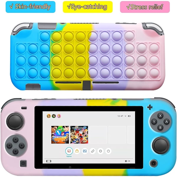 (Pinkki) 1 kpl Yhteensopiva Nintendo Switch Lite -kotelo Suojakuori Lapset Anti-Crush Silikoni Kotelo Switch Lite 5.5 Anti-Scratch Kotelo