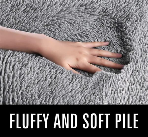 Moderne Bløde og Fluffy Stuegulvtæpper Velegnet til Børneværelse Hjemmeindretning Soveværelse Indretning Ultra Bløde Gulvtæpper (Grå, 80x160cm)