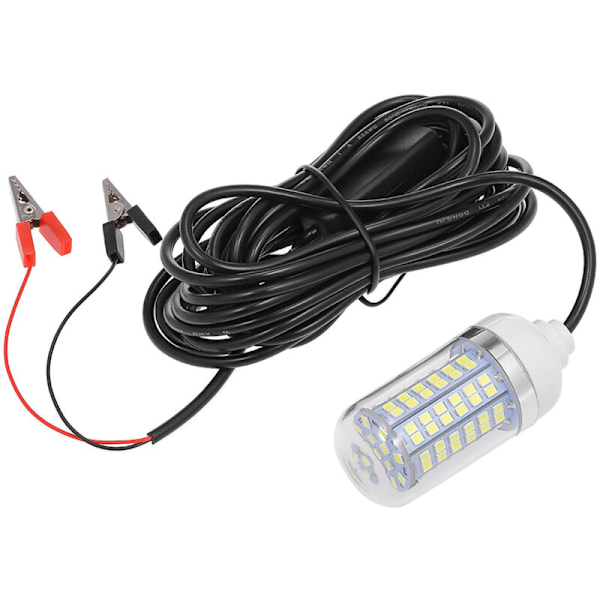 LED lampe til 12 V 15 V undervandsfiskeri med 30-fods strømkabel og batteriklemme