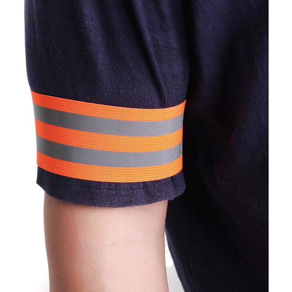 Orange 6X elastiska reflexarmband, säkerhetsreflexband för promenader, cykling, hund, promenader, jogging, cykling, justerbar hög synlighet handledsband