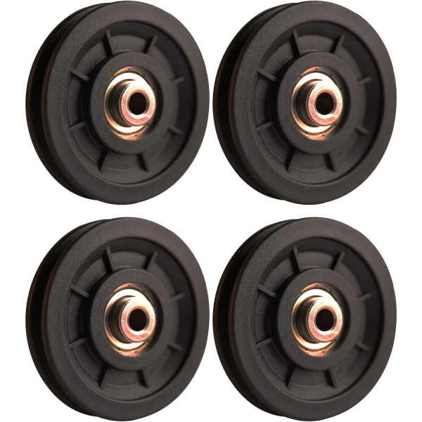 4 stk 90mm kulelager nylon trinse, vektløfting trinse, universalhjul for kabelmaskin treningsutstyr garasjeport, skyvedør trinse