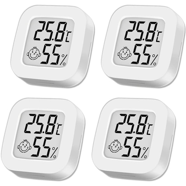 4 Inomhus Termometer Inomhus hygrometer, mini hygrometer utomhus termometer Digital termometer inomhus för hus terrarium baby sovrum källare c