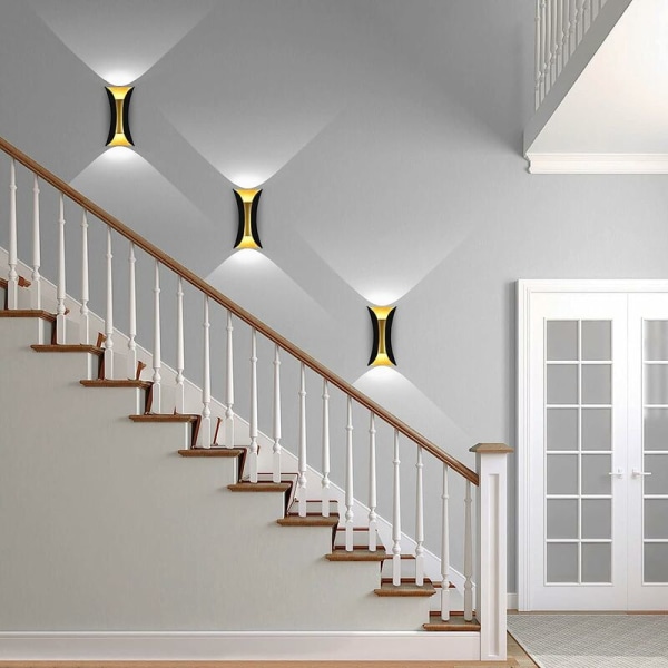 10W Kreativ Moderne LED Vegglampe Vanntett Vegglampe Aluminium LED Vegglys Innendørs Utendørs for Bad Soverom Stue Inngang Gang St