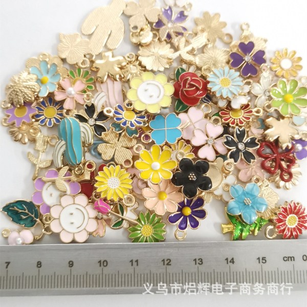 30 Pieces Floral Theme Flower Charms for Jewelry Making, Dangle Earrings Charms for Bracelets Necklaces Keychains DIY Crafts