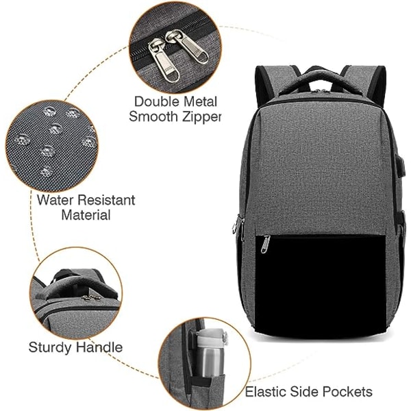Laptop-rygsæk Tyverisikring til mænds rygsæk 15,6" Laptop-rygsæk f