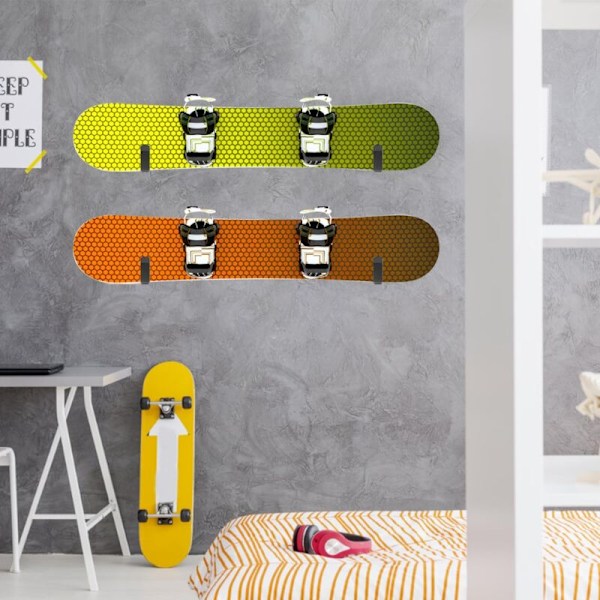 Væg skateboardholder, Ski Skiing Ski Porte Display Rack, Bilski, Opbevaringskroge, Planches som Skateboards, Longboards, Wakeboards og Rol