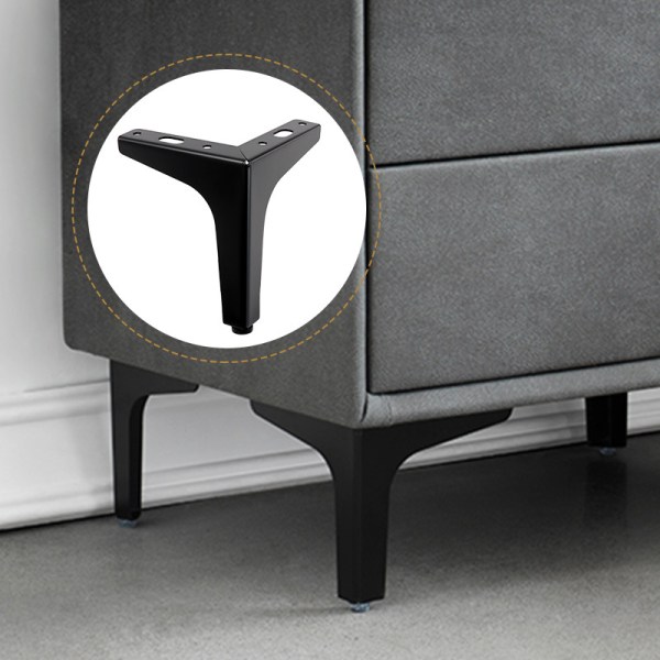 4-pack 15 cm svarta metallmöbler ben - för skåp, soffa, soffbord, TV-bänk och andra möbelben.