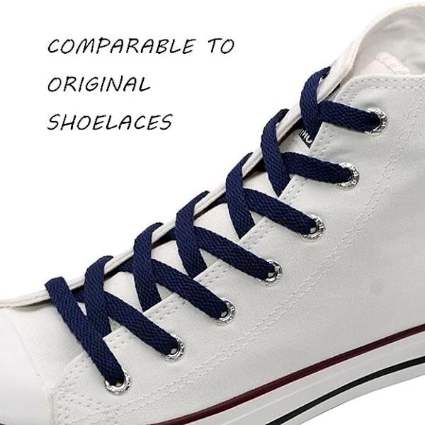 Platta skosnören för sneakers, platta skosnören för sneakers - Ekonomiska, 8 mm breda