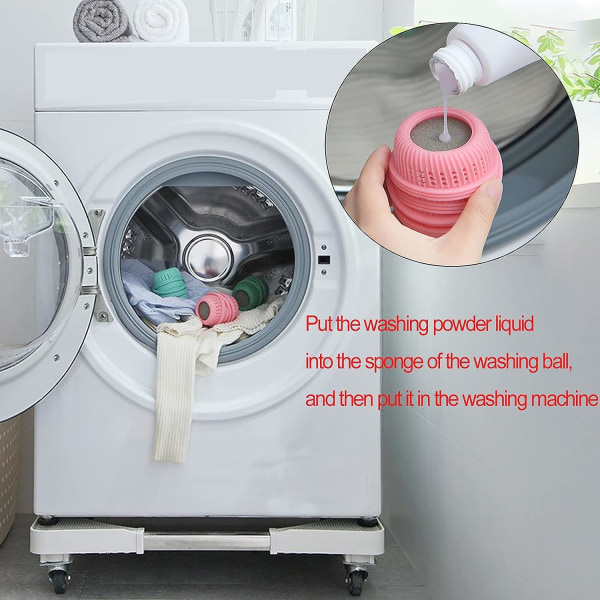 3 delar tvättmedelsbollar för tvättmaskin, maskin a L