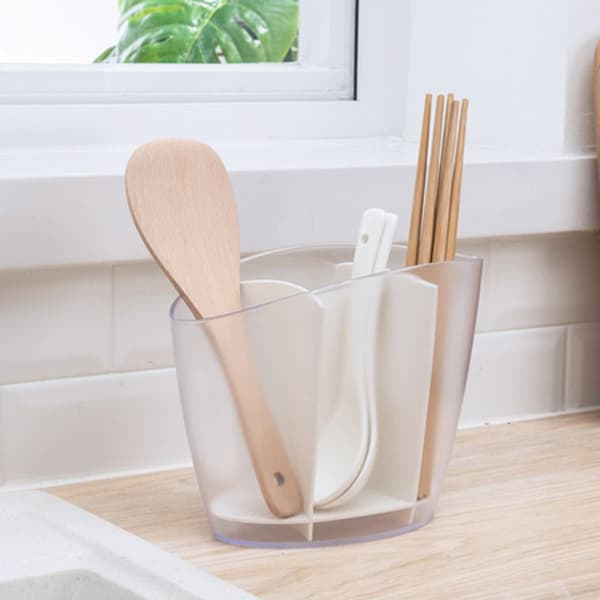 Pindeholder med 4 Rum Multifunktionel Transparent Plastik Holder
