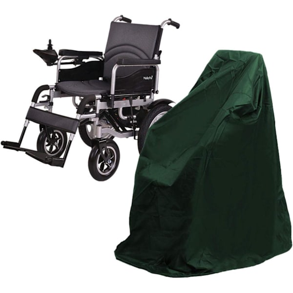 Rullstolsöverdrag grönt 115x75x130cm, Vattentätt rullstolsöverdrag, Dammskydd för elektrisk rullstol, Rullstolsöverdrag för rullator eller magnifik