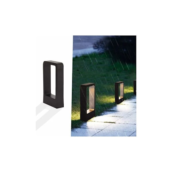 LED-lattiavalaisin, kanta 7W 3000k IP65 Vedenpitävä Musta Design Lämmin Valkoinen Patio Ulkokäyttöön Puutarhavalo