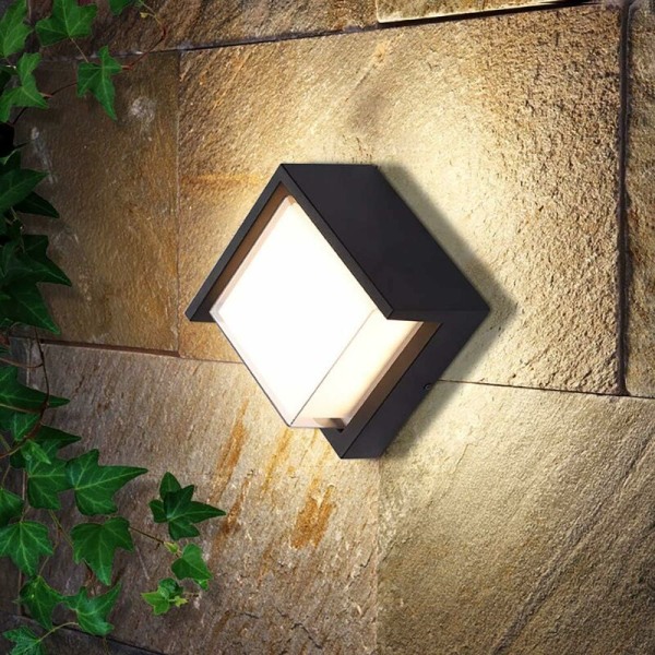 Moderne utendørs vegglampe LED 5W Vanntett IP65 Antrasitt Aluminium Belysning Dekorasjonslys For Gård Hage Terrasse Nær Vegg Sti Patio