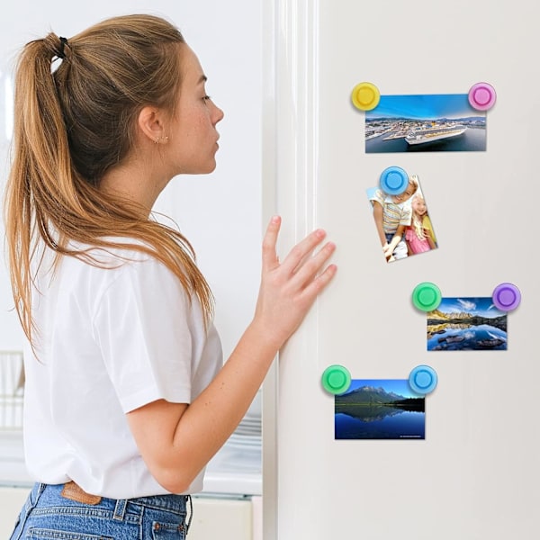 10-pack kylskåpsmagneter små runda kylskåpsmagneter söta whiteboardmagneter mini kraftfulla magneter kylskåp mini roliga magneter (färgglada)