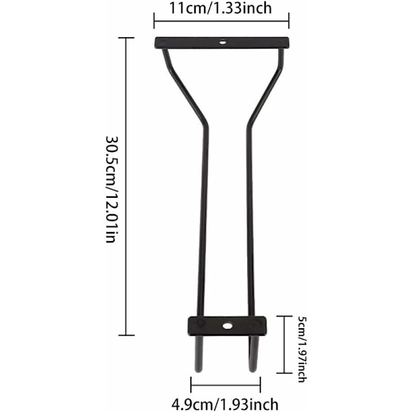 Musta-1 30,5 cm viinilasiteline, viiniteline hyllyn alle, viinilasiteline kaapin alle, 1 rivi