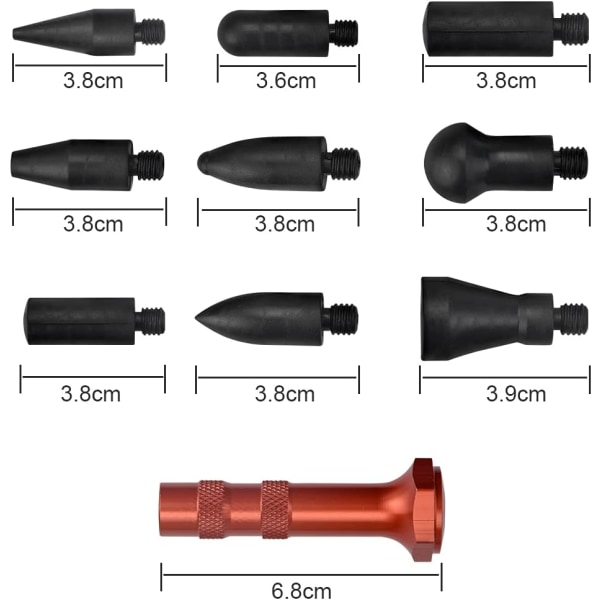 DIY Paintless Dent Repair Kit, Dent Repair Tool Kits Car Dents Repair Metal Tap Down Pen Dent Removal Tools Universal Knockdown Tools Kit With 9 Hea