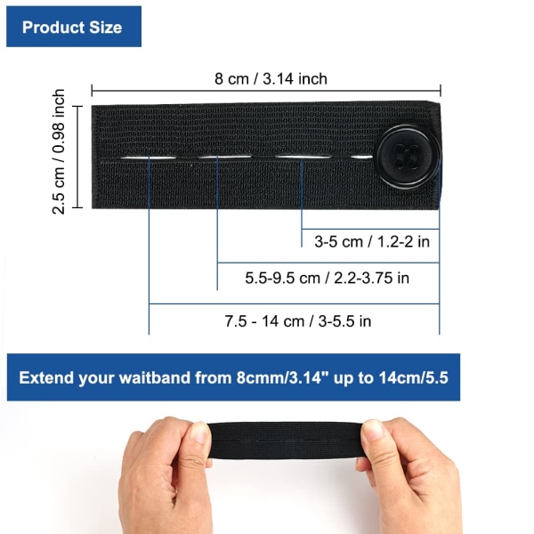 5 stk buksestrekker, buksestrekker, justerbar gummistrekker, buksestrekker for mammabukser, for jeans, P