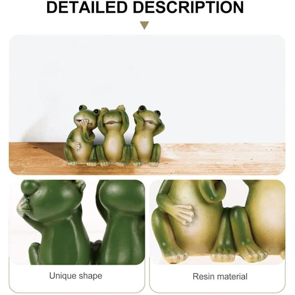 Frøstatue Miniature Fe Have Statue Frø Figur Resin Håndværk Ornament Dekoration til Plæne Blomsterpotte-Skulptur Vedhæng