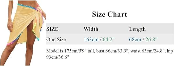 Kvinders Bikini Cover Up Transparent Chiffon Badetøj Kvinders Strand Wrap Nederdel