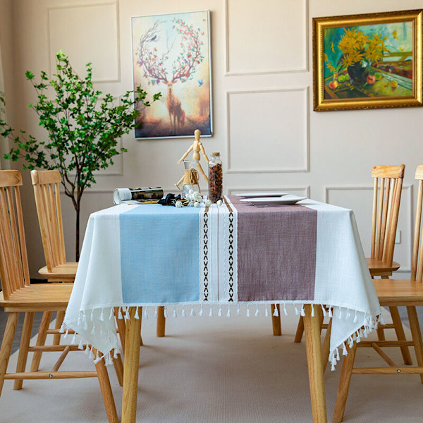 Rektangulär duk Chic Kampanj Bordslinne Bomullsduk Bordsöverdrag 140x180 cm Rektangulär Duk För Köksdekoration