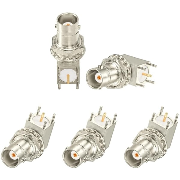 Liitin BNC 50 OHMIA BNC NAARAS LAIPPIO SUD PCB Suorakulmainen liitin RF Koaksiaalinen adapteri pienellä häviöllä RF-sovelluksiin CCTV-lähetyksiin (5 osaa)