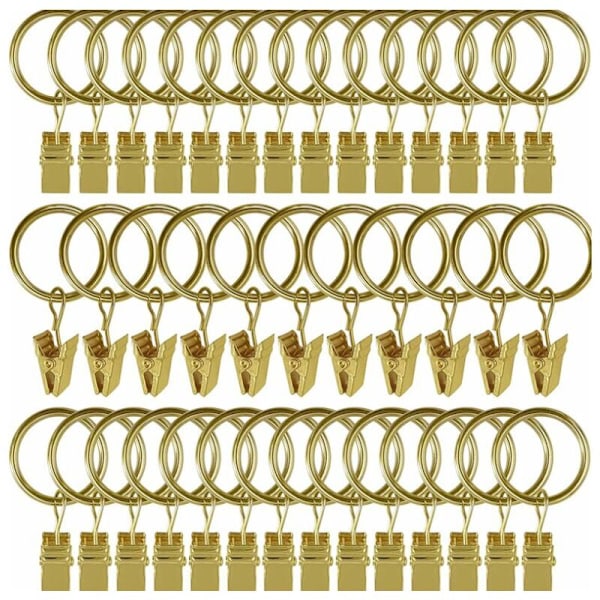 30 kappaletta verhorenkaita klipsillä, ruosteenkestävät verhorenkaat, metalliset verhokoukut, verhotangon rengas suihkuverhoille ja ikkunoille (3,538 mm)