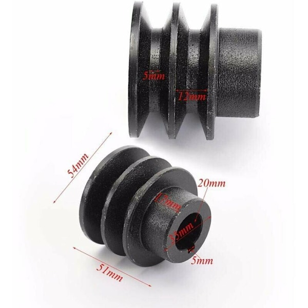 V-Belte Remskive ID 20mm DI DIRE DOUT Dobbelspor for Ho/NES 168F 170F GX110 GX120 GX160 GX200 7HP