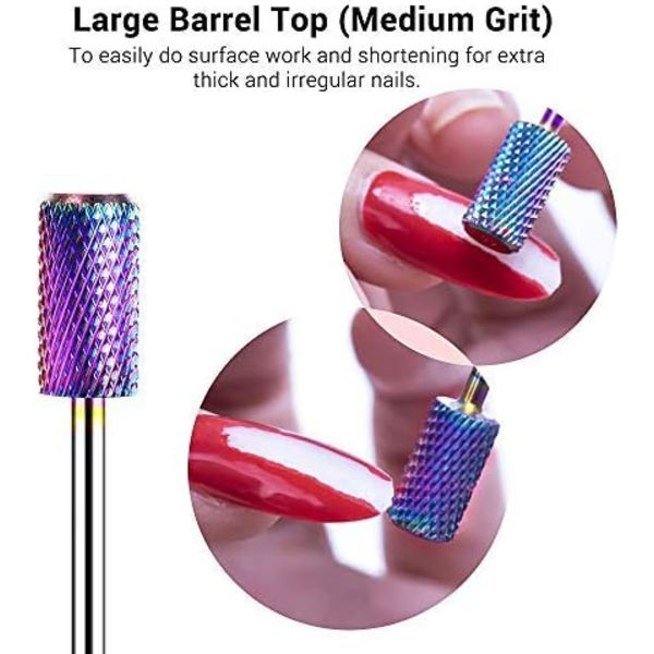 7* Nagelfilbits för manikyr och pedikyr, professionella högkvalitativa koniska borrar för att ta bort polering/gel och trycka tillbaka nagelband
