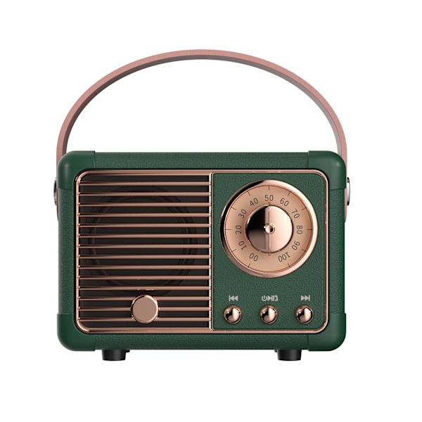 Kreativ retro trådløs Bluetooth-høyttaler mini bærbar mobiltelefon subwoofer utendørs liten lyd grønn