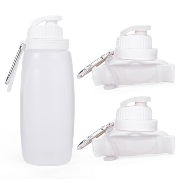 Sport Vattenflaska BPA-fri (Transparent), 500ml Ultralätt Vattenflaska Hopvikbar Vattenflaska Läckagesäker Sport Vattenflaska för Fitness Gym Yoga