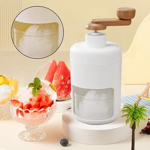 Manuel roterende isknuser: Cocktails Slush Machine Isbit knust Smoothies Isknuser Maskine, Isknuser med rustfrit stål knuser og hånd